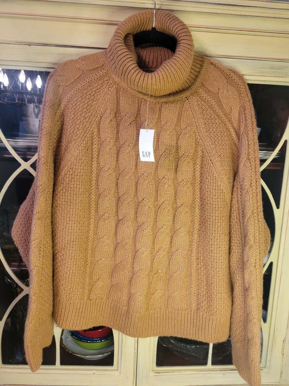 GAP Camel Cable Turtleneck Sweater